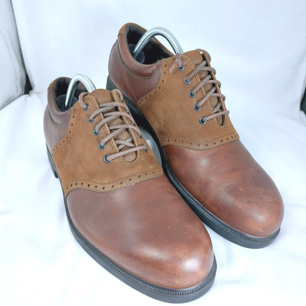 Rockport Saddle Oxford‎ Brown Leather Mens 10.5 M *READ*